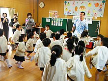 Photo of a kindergarten lesson in Japan