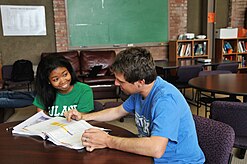 Photo of a tutoring lesson