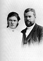 Max Weber, right, and Marianne, left, in 1894