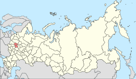 मॉस्को ओब्लास्तचे रशिया देशाच्या नकाशातील स्थान