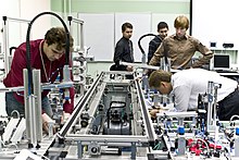 Photo of students in a laboratory at the Saint Petersburg State Polytechnical University