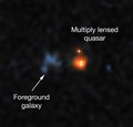 Gravitationally lensed Quasar.[50]